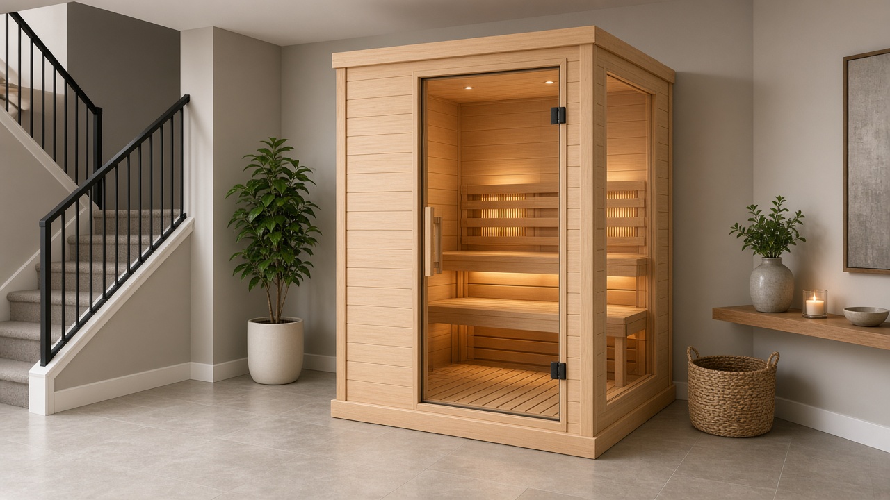 Hemlock wood infrared sauna cabin
